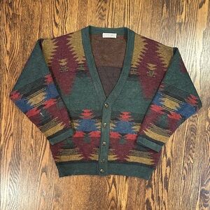 Vintage 90s Wool Blend Knit Cardigan Made in Italy
